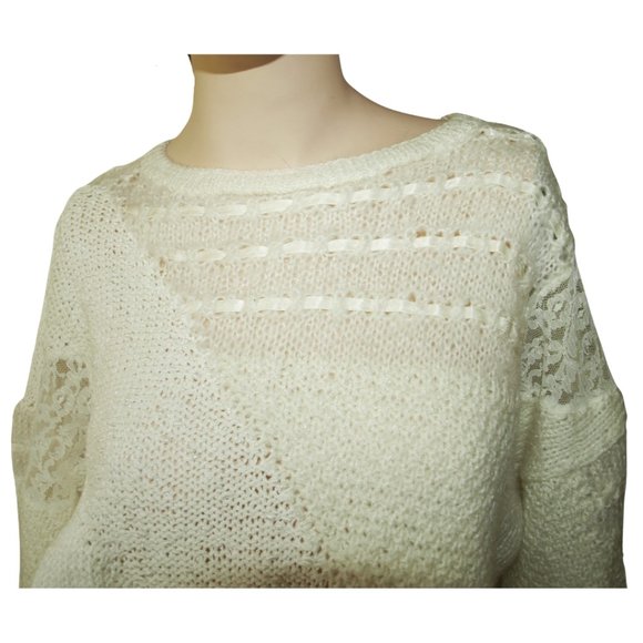 Handmade in the 80’s WHITE SWEATER Small - Picture 3 of 7